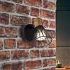 Lightbox Faretto da parete 13 x 17 cm - faretto da parete decorativo con testa orientabile e interruttore a levetta e base in legno - presa E14, max. 18 W - in metallo - in marrone scuro/nero opaco
