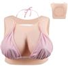 Cyomi Seno Finto in Silicone Realistico Seno Finto Finte Touch Soft Pettorale per Travestiti Crossdresser Cosplay Transgender (B Cup-Cotone Elastico,Beige)