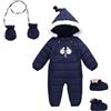 AIEOE Tuta da Neve Bambino Bambini Pagliaccetto con Cappuccio Invernale Neonato Snowsuit Ragazze Ragazzi Manica Lunga 6-12 Mesi