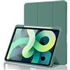 Palkitsee Custodia Cover per iPad Air 7 11 Pollici 2025 M3/Air 6 2024 M2/5/4 2022 2020 10,9 con Portapenne, Smart Magnetica Trifold, Antiurto, Supporta Pencil 2 Gen, Auto Sveglia/Sonno, Verde Pino