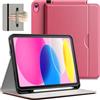 JETech Custodia Business per iPad (A16) 11ª/10ª Gen, Rosa | Per 2025/2022 Modello, Cover Design in Pelle PU, Porta Pencil e Tasca, Visione Multi-Angolo