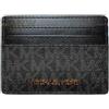 Michael Kors Jet Set Travel Large Card Case Holder MK Print Saffiano Leather (nero), Nero