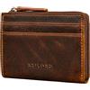 STILORD 'Cardino' Mini Portafoglio Uomo Slim Vera Pelle Porta Carte di Credito Donna Pelle Piccolo Portatessere Sottile Card Holder Wallet RFID Blocco Portamonete Cuoio, Colore:luino - marrone