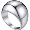 GOLDCHIC JEWELRY Anello in Acciaio Inossidabile Uomo/Donna Oro/Argento/Nero - Mignolo Grosso 8/16/23mm