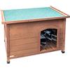 AqpetFriends Baita Cuccia in Legno da Esterno per Cani con Tetto Apribile e Tende Termiche incluse, Large 116x79x85h