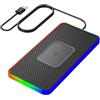 Generic Tappetino di ricarica wireless per auto, caricabatterie rapido da 15 W, QI, compatibile con iPhone (6 e più), Samsung Galaxy (S6 e più) e altri telefoni compatibili con la ricarica wireless