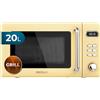 Cecotec Forno a microonde digitale con griglia da 20 litri Proclean 5110 Retro Yellow. in 5 livelli, timer fino a 60 minuti, 8 programmi e modalità sbrinamento, design vintage in giallo