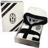 JUVENTUS hermet 9632 065 2130 Accappatoio in Spugna Adulto Taglia S, 100% Cotone, Bianco/Nero, 45x35x10 cm