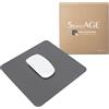 SenseAGE Tappetino per mouse sottile per casa/ufficio, per computer e laptop, in pelle vegana, base antiscivolo, compatibile con mouse laser e ottico, 22 x 22 cm, grigio scuro (con)