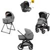 Inglesina Aptica XT System Quattro Darwin Recline colore canyon grey Telaio Nero - Inglesina