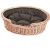 e-wicker24 Alles aus Weide e-wicker24 Naturale Cesta per Cani in Vimini Lettino Cane con Cuscino Morbido Rialzato Divanetto per Cani Cuccia Cani Letto per Cani Taglia Grande Lettini per Cane Divanetto Calmante Animali