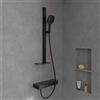 Villeroy & Boch Infinity Showers set doccia con asta saliscendi e mensola, 3 tipi di getto, TVS110002000K5, Infinity Showers nero opaco [Rubinetteria Bagno > Set Doccia]