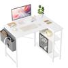 BEXEVUE Scrivania a forma di L, 100 x 70 cm, tavolo da gioco con ripiani, tavolo angolare per computer, angolo di gioco, tavolo per studio, lavoro, casa, camera da letto, bianco