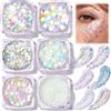 Lilbitty 6 gel glitter glitter per viso e corpo, per trucco, capelli e artigianato, argento e oro, confezione da 6
