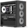 AeroCool D301A Mid-Tower Case, Gaming PC, Airflow ottimizzato, pannello frontale in rete in legno, design sottile, con 4 ventole RGB, compatibile con schede madri ASUS e MSI M-ATX, USB Type C, nero