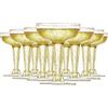 PORUPAEL 10 flute da champagne trasparenti in vetro vintage con glitter, bicchieri da vino, cocktail, espresso, martini, prosecco, vino, gin, coupé, set regalo da 120 ml