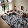 ASIinnsy Tappeto Salotto Moderno Pelo Lungo Shaggy Peloso Grigio Morbido Soffice Antiscivolo Tappeti Soggiorno Grandi (250 x 300 cm, Nero Grigio)