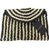 MAISON SCOTCH Borsa Donna OS Marrone Paglia Intrecciata A Righe Estate Clutch