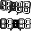 Retoo Electronic - Orologio digitale 3D LED con USB e grandi numeri 12/24 ore, sveglia, temperatura, calendario, orologio da parete o da posizionare per camera da letto, soggiorno, cucina, ufficio