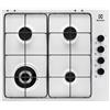 Electrolux Piano Cottura a Gas Electrolux EGS6414W 4 Fuochi in Acciaio Bianco (LxP): 58x50 Comandi Laterali Bruciatore Wok Multicorona Pulizia Facile