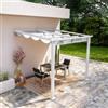 DEGHI Gazebo pergola 3x2,5 m in alluminio bianco con tetto scorrevole - Norris