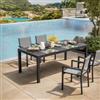 DEGHI Tavolo da pranzo allungabile 200/300x100 cm in alluminio antracite - Carioca