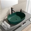 VITRA Lavabo d'appoggio ovale in ceramica 60x40 cm verde opaco - Cloe