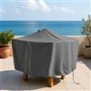 DEGHI Copertura protettiva per tavolo rotondo in poliestere idrorepellente antracite 90x70h cm con coulisse regolabile - Wakanda
