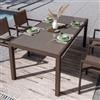 DEGHI Tavolo da pranzo allungabile con top in vetro 180/240x90 cm in alluminio marrone - Carioca