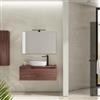 DEGHI Mobile bagno sospeso 100 cm portalavabo finitura noce windsor e specchio - Agave