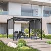 DEGHI Gazebo 3x3 m tetto scorrevole grigio e struttura antracite - Edvige