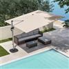 DEGHI Ombrellone da giardino 4x4 m palo laterale telo ecrù - Porto Cervo