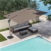 DEGHI Ombrellone da giardino 4x4 m palo laterale telo tortora - Porto Cervo