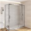 DEGHI Box doccia 65x160 cm scorrevole vetro trasparente anticalcare profilo cromo 195h - Moritz