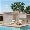 DEGHI Gazebo bioclimatico 3x3,6 m in alluminio effetto legno - Enea Wood