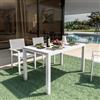 DEGHI Tavolo da pranzo allungabile 140/210x77 cm in alluminio bianco - Carioca