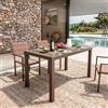 DEGHI Tavolo da pranzo allungabile 140/210x77 cm in alluminio marrone - Carioca