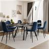 DEGHI Tavolo allungabile 160-240x90 cm con top in ceramica effetto marmo grigio - Urbe