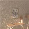 DEGHI Decorazione da parete 50x70h cm in tessuto bianco e blu con cornice oro