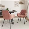 DEGHI Set 2 poltrone imbottite in velluto rosa - Alec