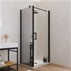 DEGHI Box doccia 80X100 cm lato fisso specchiato con battente e profilo nero 200h - Artego Duo