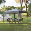 DEGHI Gazebo da giardino pieghevole 3x3 m in alluminio con telo in poliestere grigio - Columbia