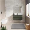 DEGHI Mobile bagno sospeso con cassetti 100 cm verde cemento con lavabo e specchio - Cuki
