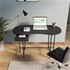 DEGHI Scrivania 120x60 cm nero con top avvolgente e cassetto integrato - Grider