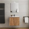 DEGHI Mobile bagno sospeso 60 cm rovere gold cannettato con lavabo e specchio - Nerk