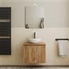 DEGHI Mobile bagno sospeso 60 cm rovere gold cannettato con top e specchio - Nerk
