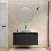 DEGHI Mobile bagno sospeso con ante 100 cm antracite cannettato con top e specchio - Nerk