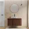 DEGHI Mobile bagno sospeso con ante 100 cm rovere deciso cannettato con top e specchio - Nerk