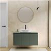 DEGHI Mobile bagno sospeso con ante 100 cm verde cemento cannettato con top e specchio - Nerk