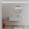 DEGHI Mobile bagno sospeso 120 cm bianco opaco dx con lavabo integrato e specchio - Sleek